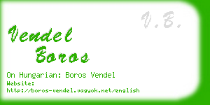 vendel boros business card